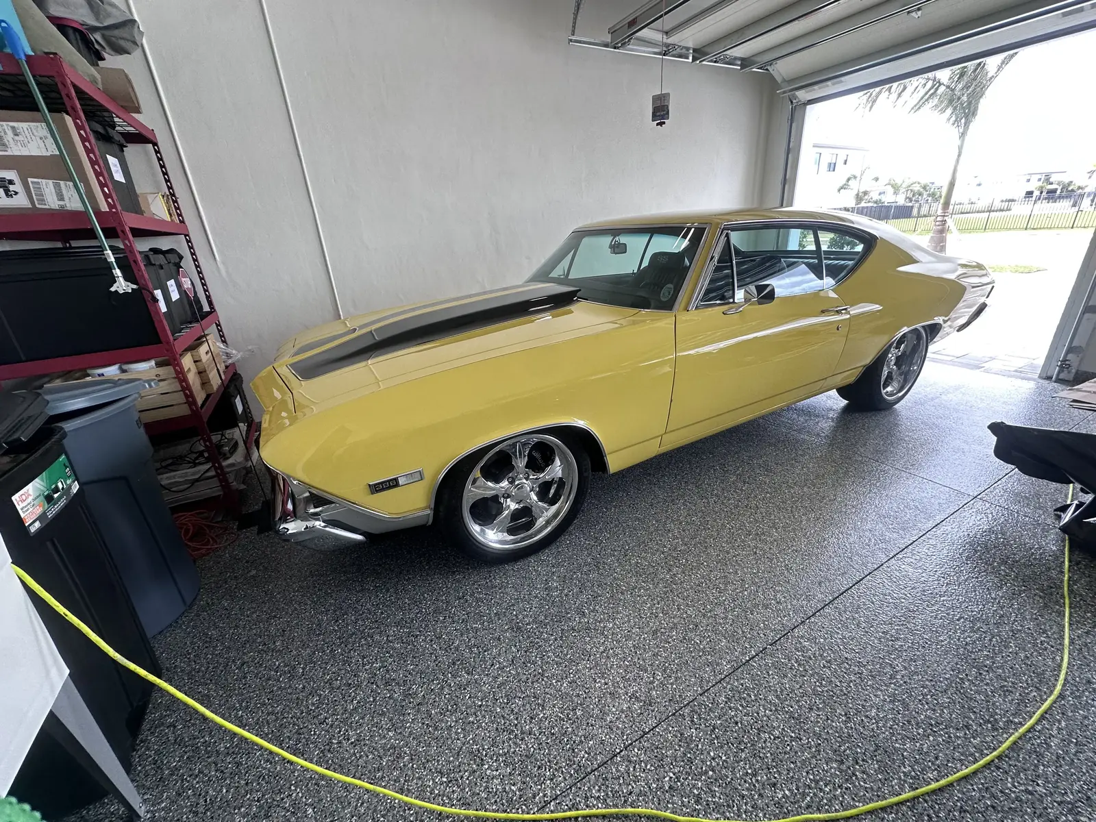 Yellow classic Chevrolet Chevelle SS after hand polish in Boca Raton